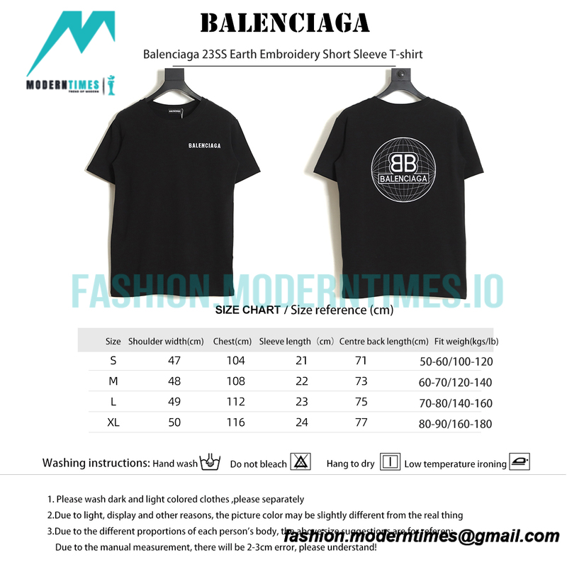 Balenciaga - 23SS Earth Embroidery Short Sleeve T-shirt
