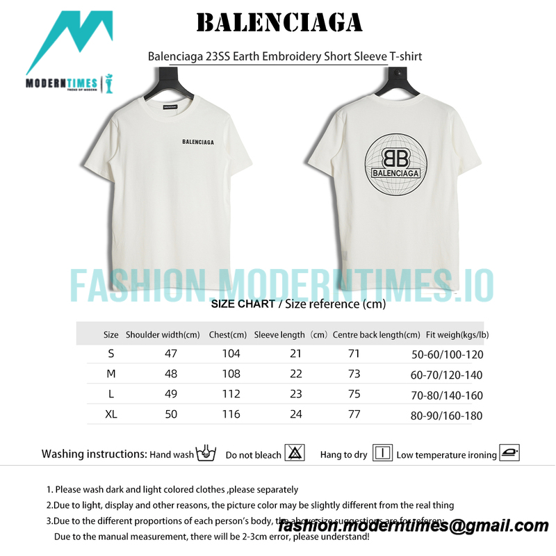 Balenciaga - 23SS Earth Embroidery Short Sleeve T-shirt