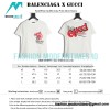 Balenciaga - Gucci Red-White Graffiti Coke Print Short Sleeve
