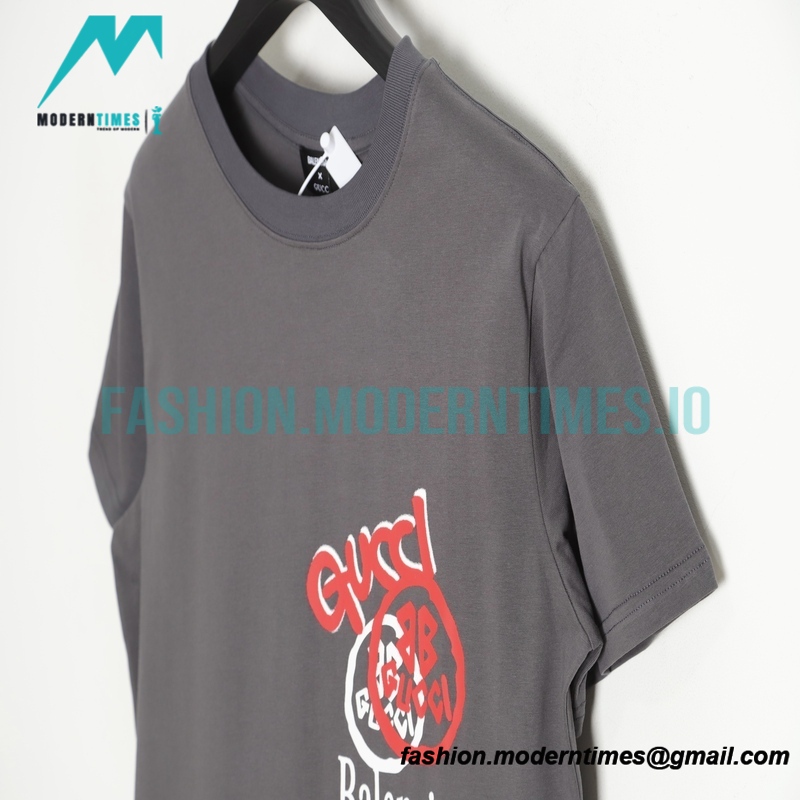 Balenciaga - Gucci Red-White Graffiti Coke Print Short Sleeve