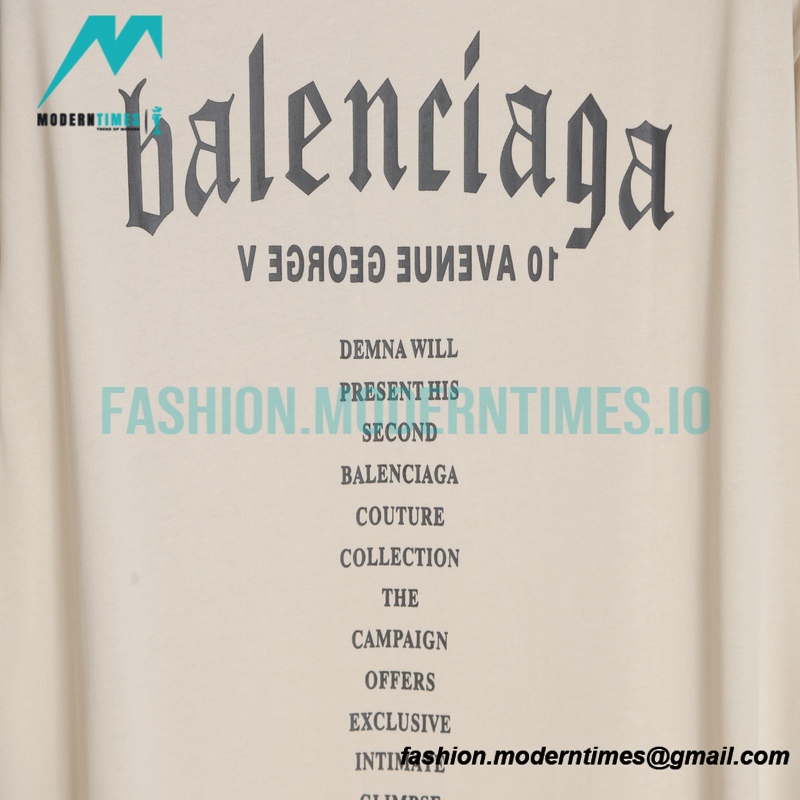 Balenciaga - English Letter Print Short Sleeve T-shirt