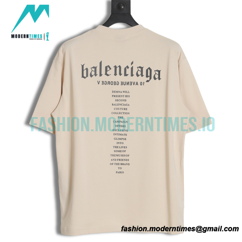 Balenciaga - English Letter Print Short Sleeve T-shirt
