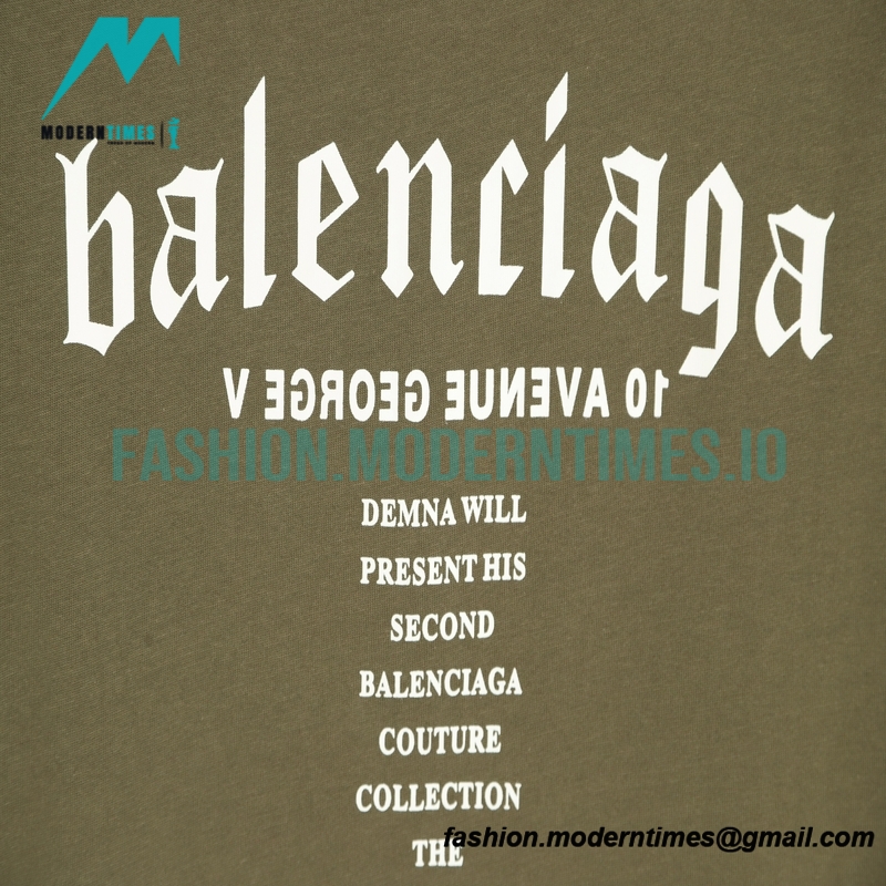 Balenciaga - English Letter Print Short Sleeve T-shirt