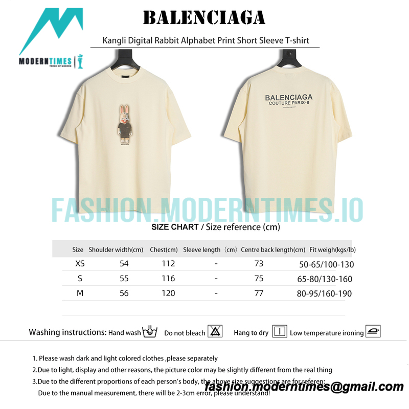 Balenciaga - Rabbit Alphabet Print Short Sleeve T-shirt