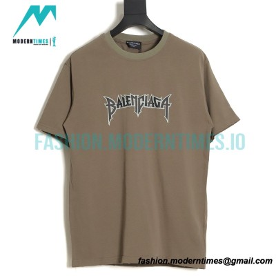Balenciaga - Coffee Color Flame Lightning Band Short Sleeve