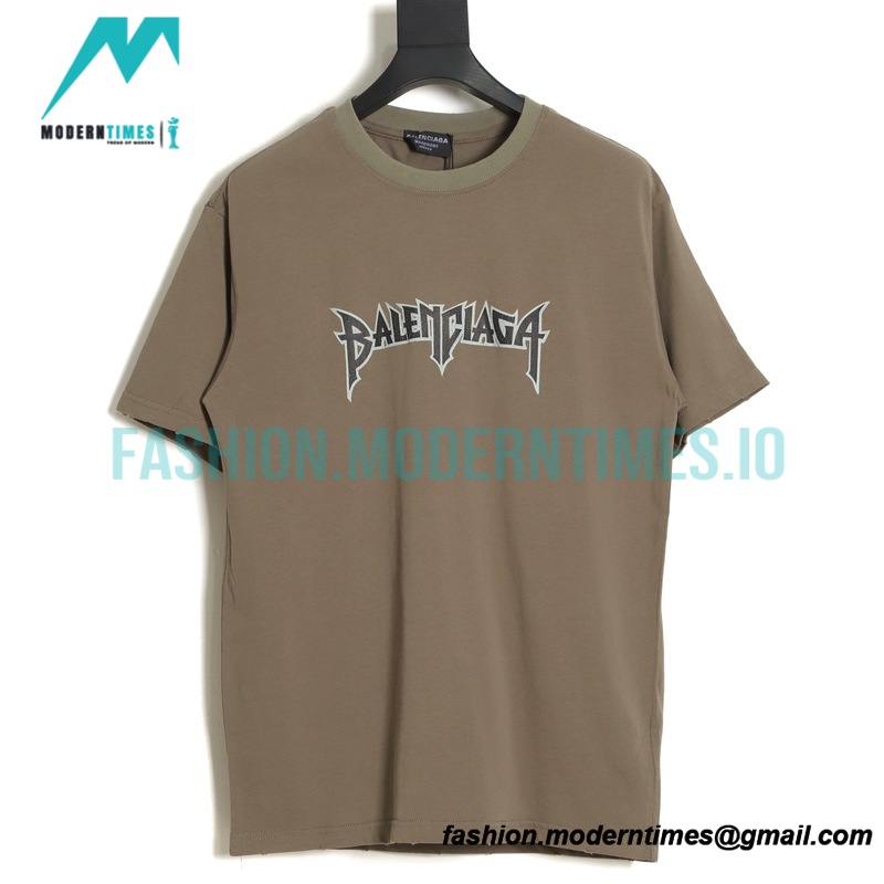 Balenciaga - Coffee Color Flame Lightning Band Short Sleeve