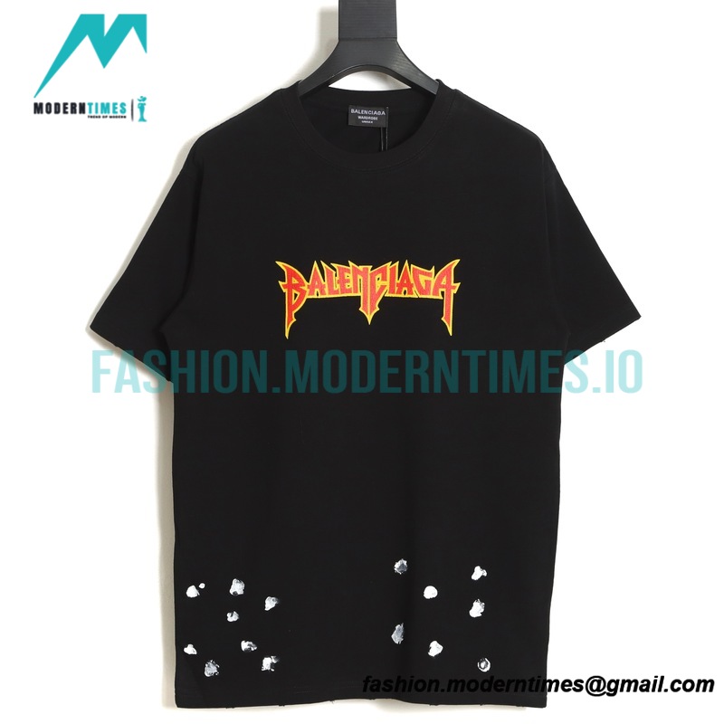 Balenciaga - Flame Lightning Split Letter Print Short Sleeve