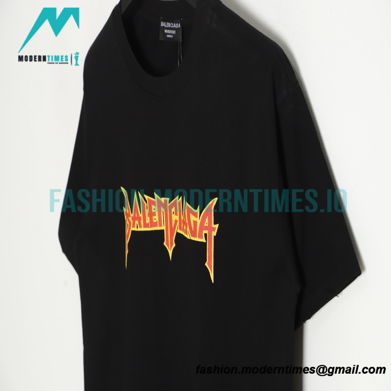 Balenciaga - Flame Lightning Split Letter Print Short Sleeve
