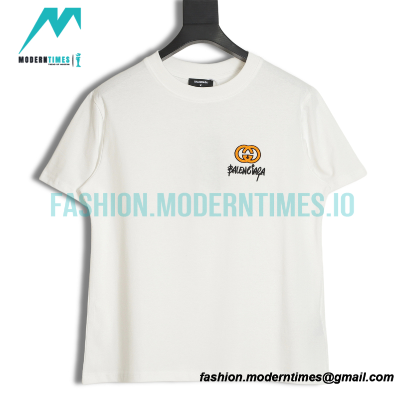  Balenciaga - Gucci Chest Embroidered Short Sleeve 