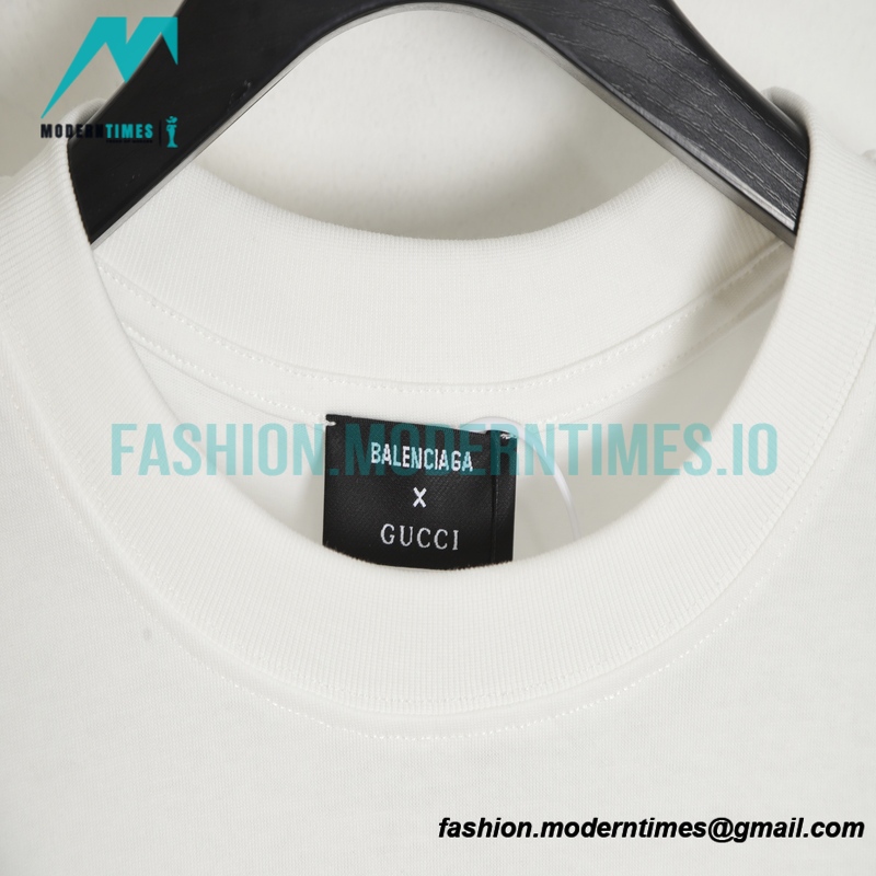  Balenciaga - Gucci Chest Embroidered Short Sleeve 