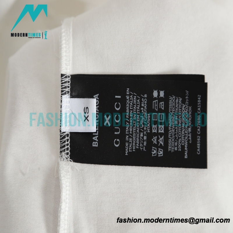  Balenciaga - Gucci Chest Embroidered Short Sleeve 