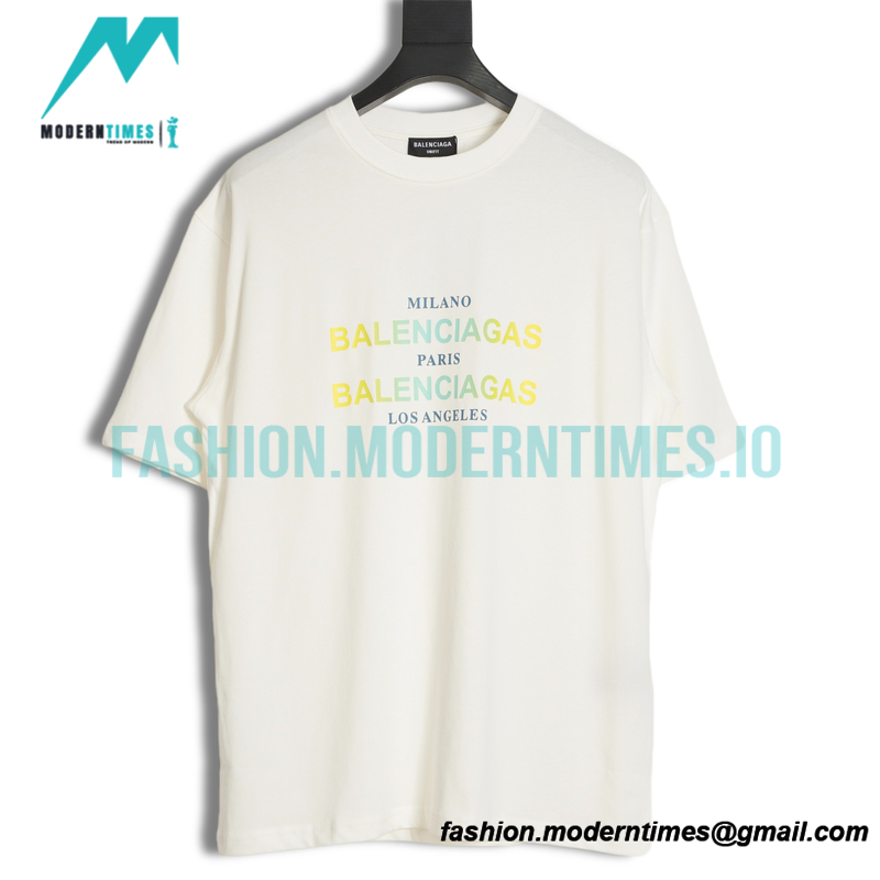 Balenciaga - Gradient Letter Print Short Sleeve T-shirt