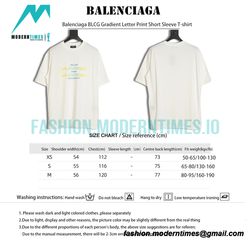 Balenciaga - Gradient Letter Print Short Sleeve T-shirt