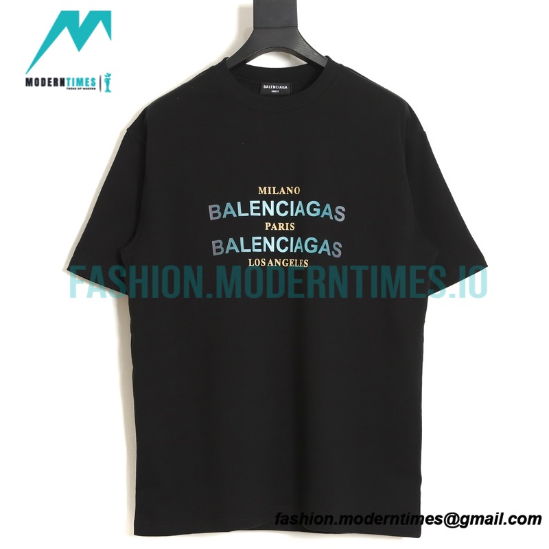 Balenciaga - Gradient Letter Print Short Sleeve T-shirt