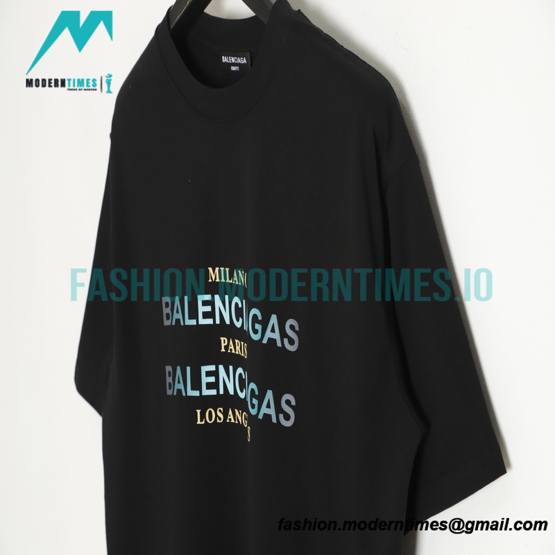 Balenciaga - Gradient Letter Print Short Sleeve T-shirt