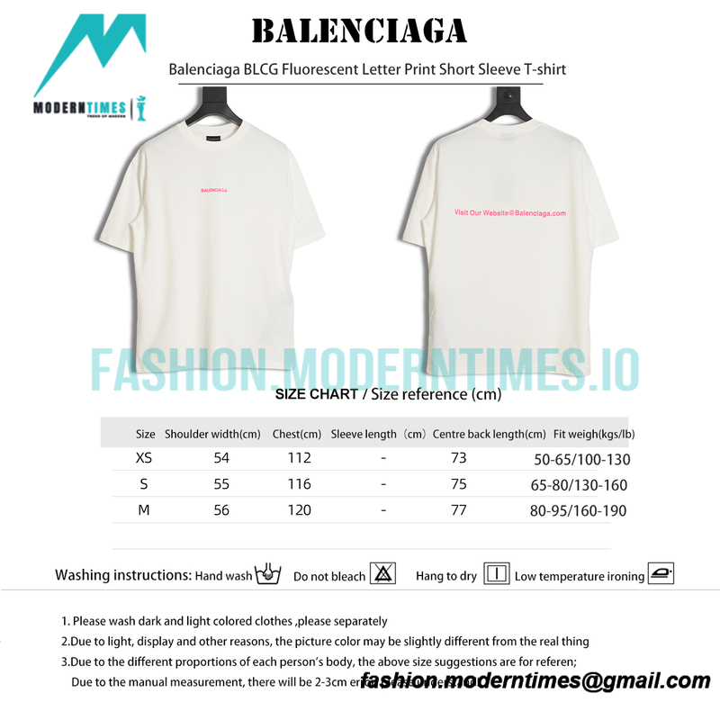 Balenciaga - Fluorescent Letter Print Short Sleeve T-shirt