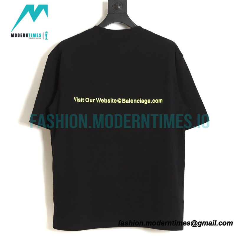 Balenciaga - Fluorescent Letter Print Short Sleeve T-shirt