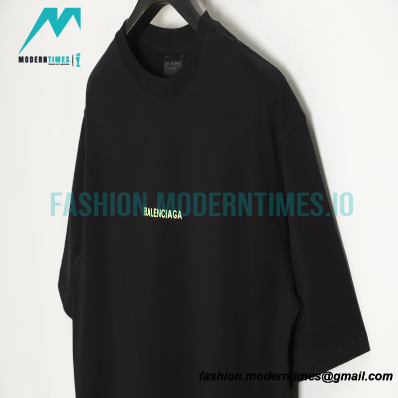 Balenciaga - Fluorescent Letter Print Short Sleeve T-shirt