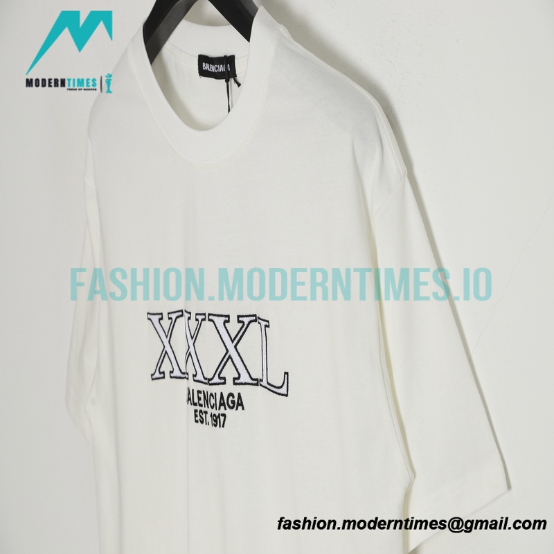 Balenciaga - Embroidered Letter Short Sleeve T-shirt