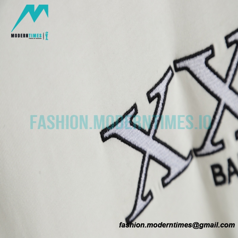 Balenciaga - Embroidered Letter Short Sleeve T-shirt