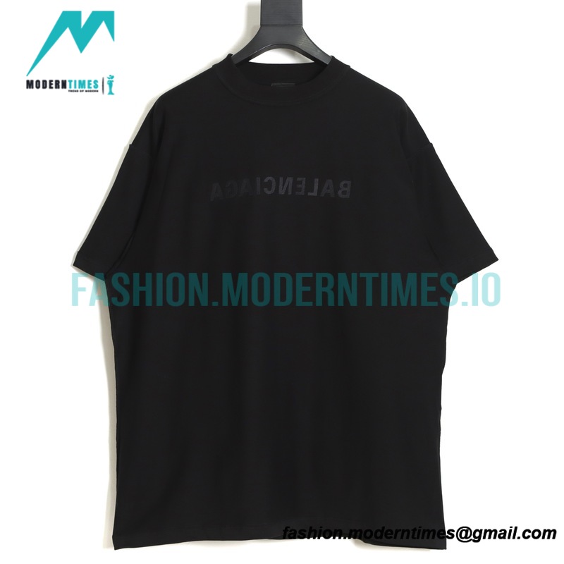 Balenciaga - 23ss Mirror Letter Embroidery Short Sleeve T-shirt