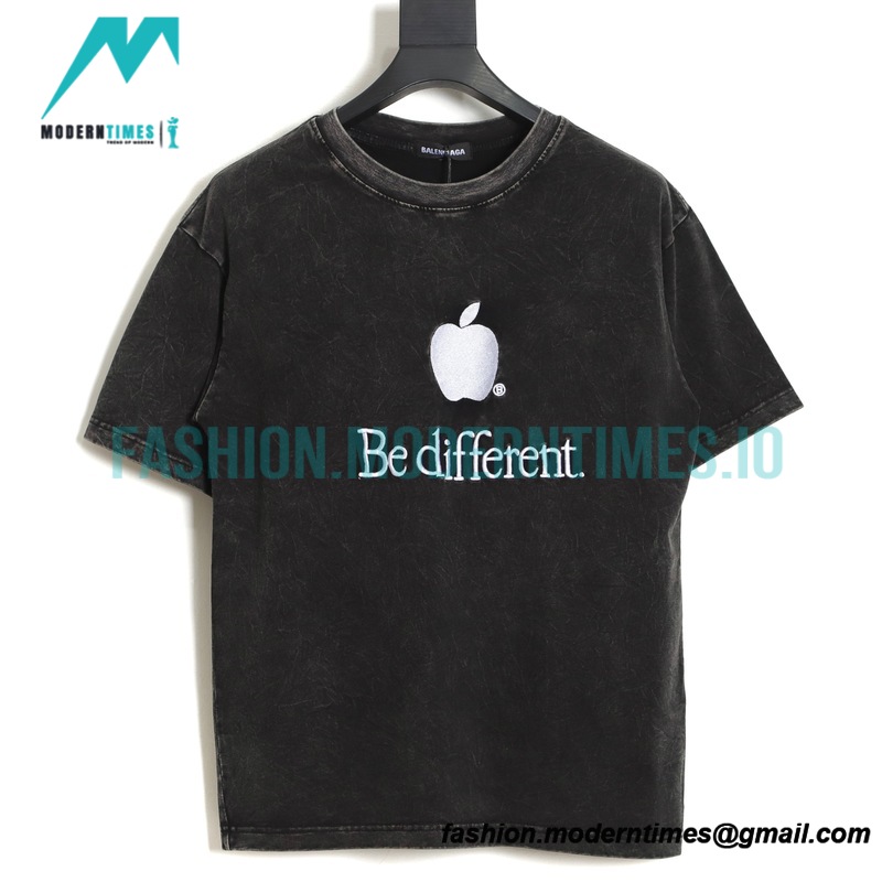 Balenciaga - Apple Embroidery Letter Wash Short Sleeve