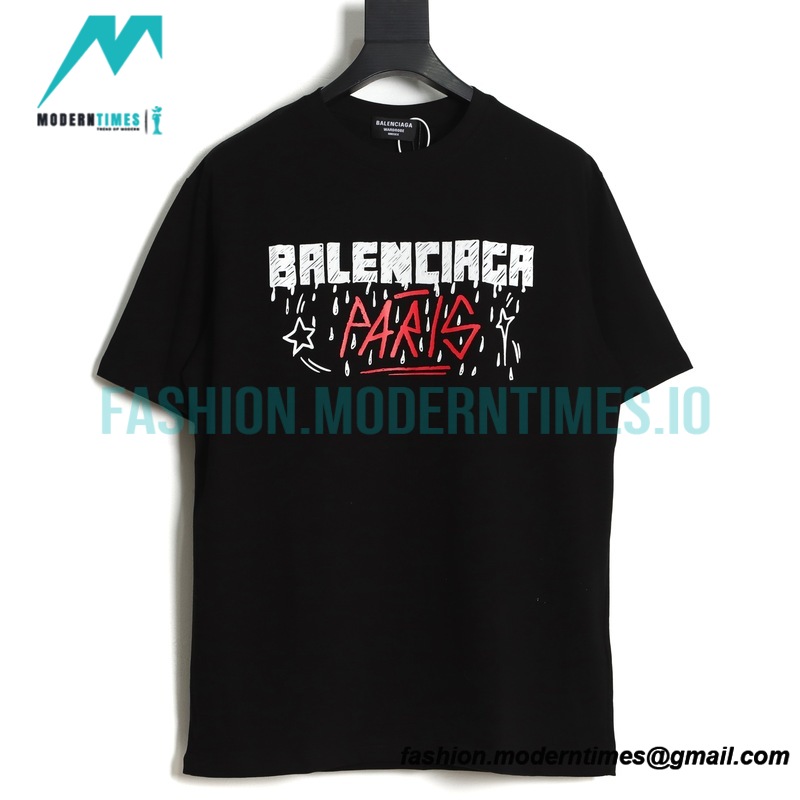Balenciaga - 22ss In-Wash Letter Print Short Sleeve T-shirt
