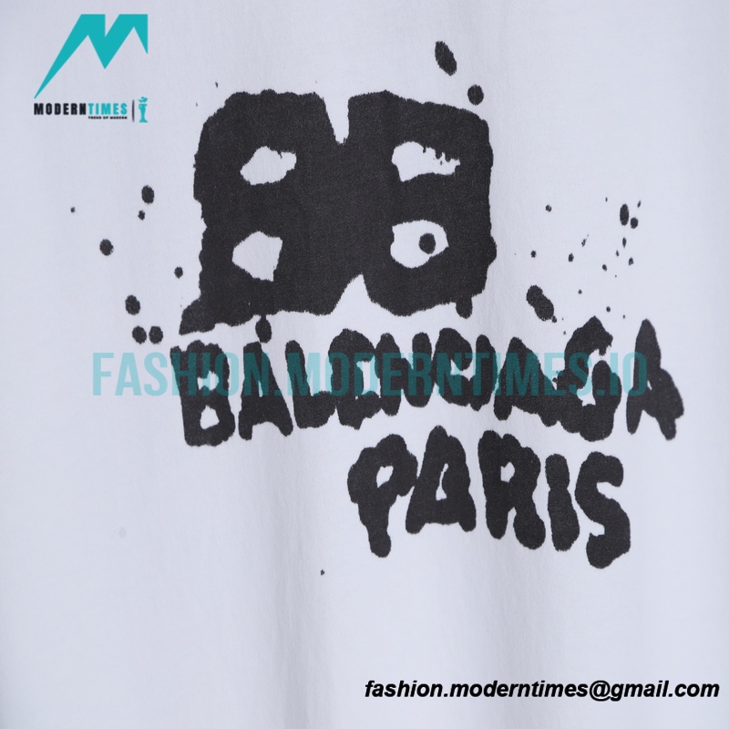 Balenciaga - 23SS Double B Splash Ink Short Sleeve T-shirt