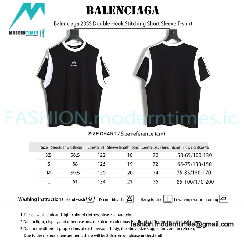 Balenciaga - 23SS Double Hook Stitching Short Sleeve T-shirt
