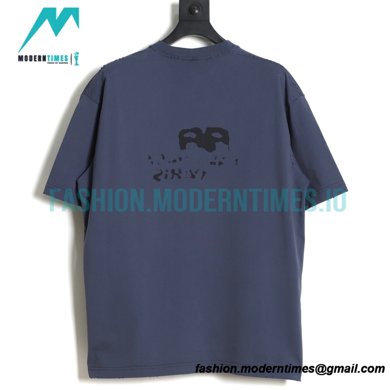Balenciaga - 23SS Double B Splash Ink Short-sleeved T-shirt