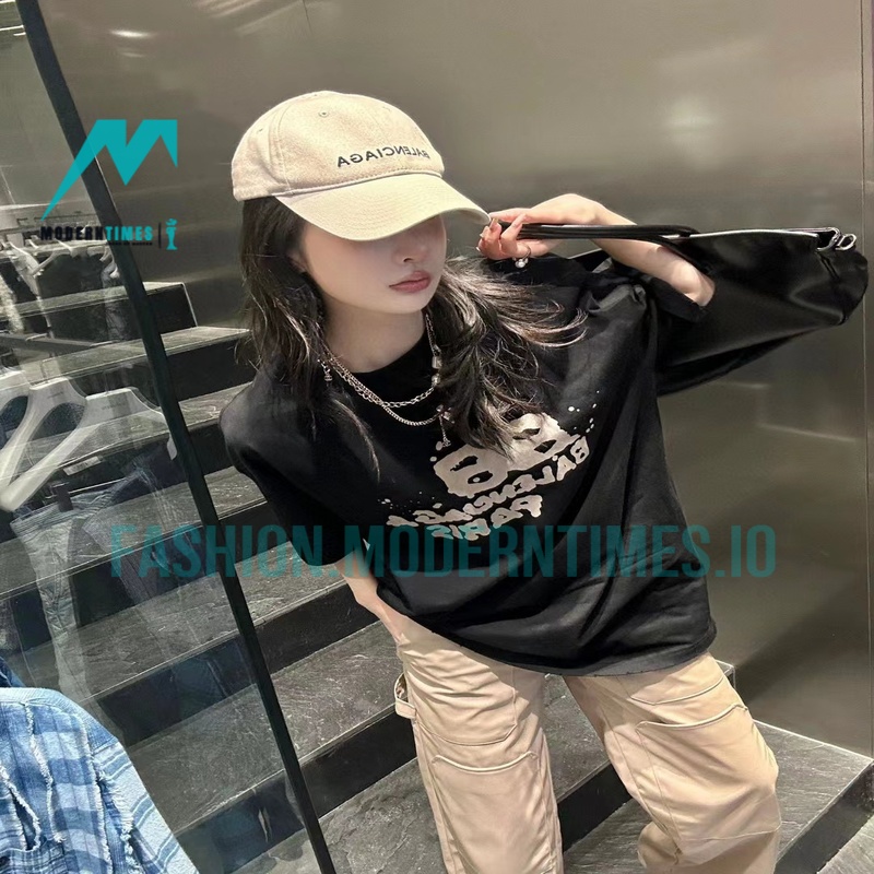 Balenciaga - 23SS Double B Splash Ink Short-sleeved T-shirt