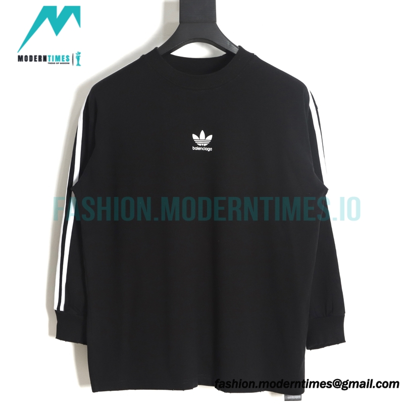 Balenciaga - Adidas 23FW Clover Co-branded  Webbing Long Sleeve T-shirt