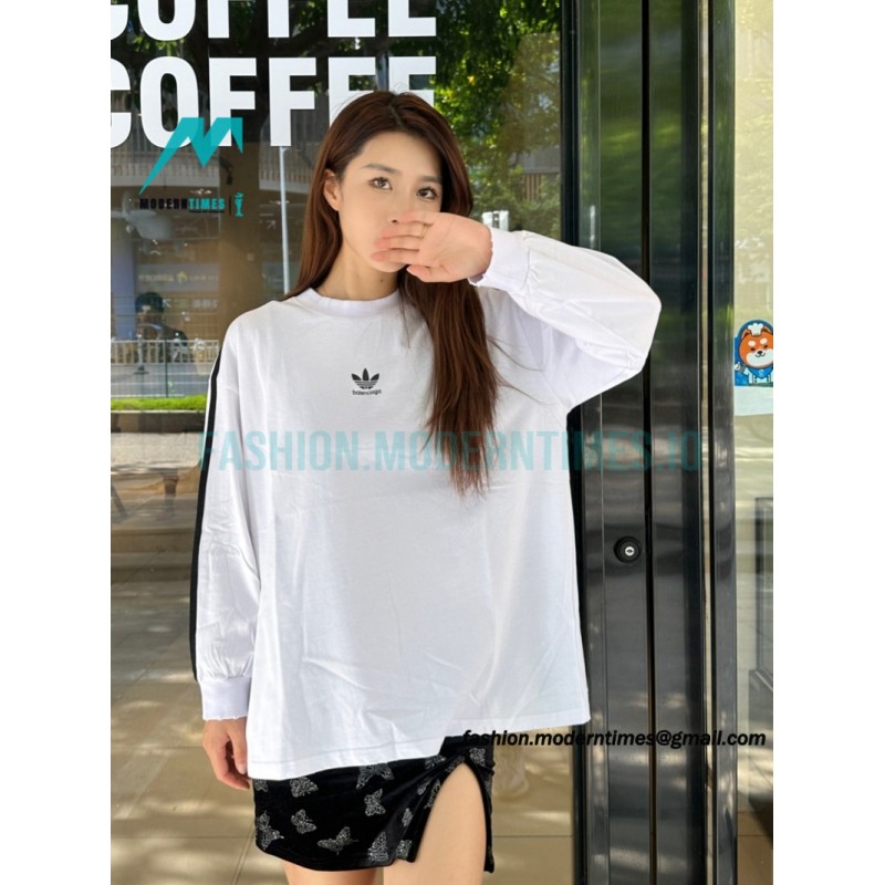 Balenciaga - Adidas 23FW Clover Co-branded  Webbing Long Sleeve T-shirt