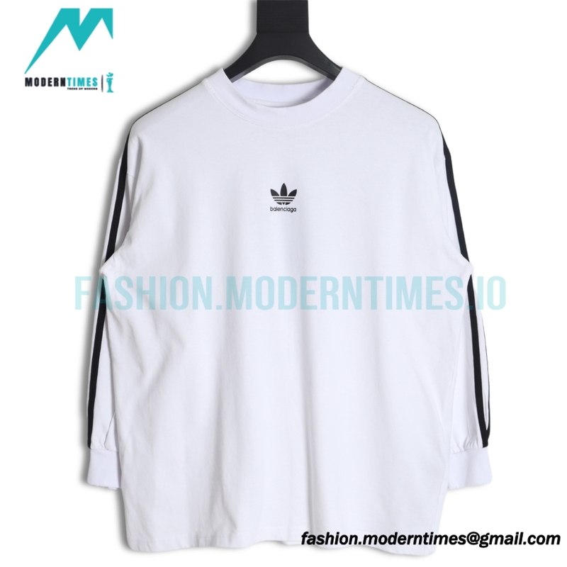 Balenciaga - Adidas 23FW Clover Co-branded  Webbing Long Sleeve T-shirt