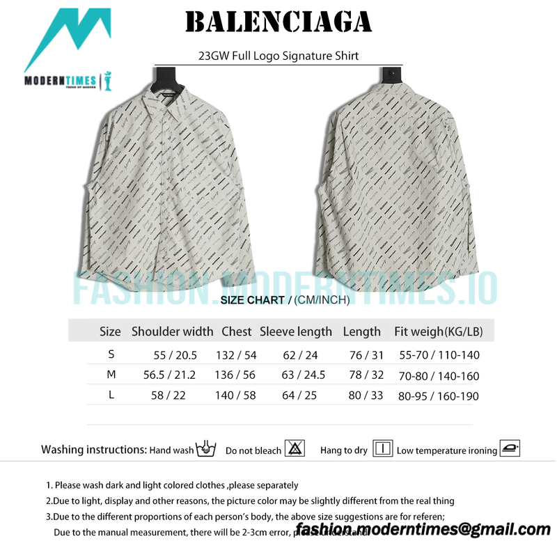 Balenciaga - 23GW Full Logo Signature Shirt