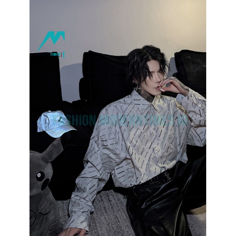 Balenciaga - 23GW Full Logo Signature Shirt