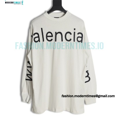 Balenciaga - 23Fw One-piece Seamless Embroidery Website Letter Embroidery Long Sleeve T-shirt