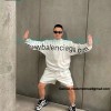 Balenciaga - 23Fw One-piece Seamless Embroidery Website Letter Embroidery Long Sleeve T-shirt