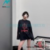 Balenciaga - 23FW Large Label Double B Crack Printed Long Sleeve T-shirt