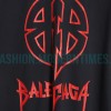 Balenciaga - 23FW Large Label Double B Crack Printed Long Sleeve T-shirt