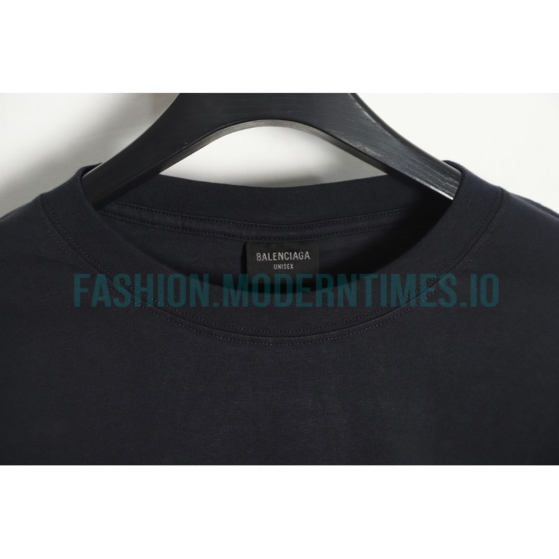 Balenciaga - 23FW Large Label Double B Crack Printed Long Sleeve T-shirt