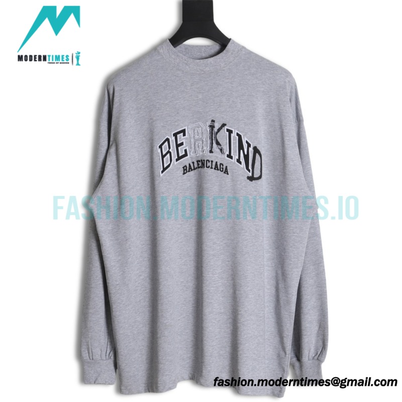 Balenciaga - 23FW Patch Printed Embroidered Alphabet Long Sleeve T-shirt