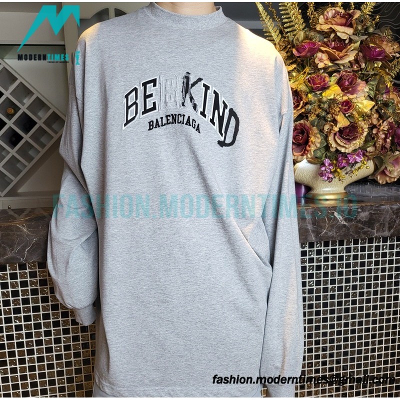 Balenciaga - 23FW Patch Printed Embroidered Alphabet Long Sleeve T-shirt