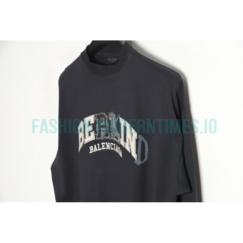 Balenciaga - 23FW Patch Printed Embroidered Alphabet Long Sleeve T-shirt
