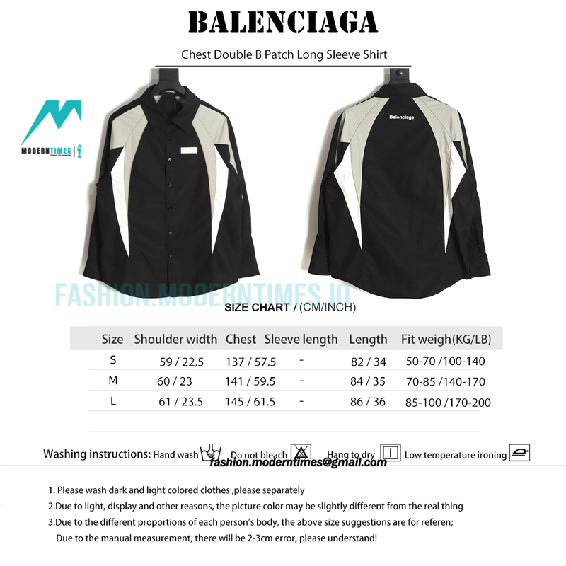 Balenciaga - Chest Double B Patch Long Sleeve Shirt