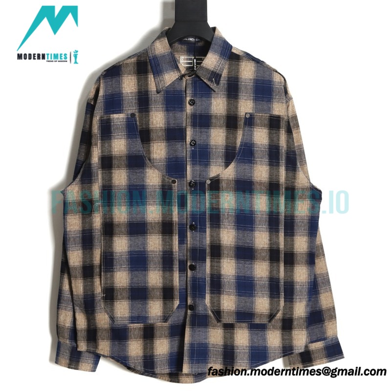 Balenciaga - Washed Willow Nail Plaid Long-sleeved Shirt