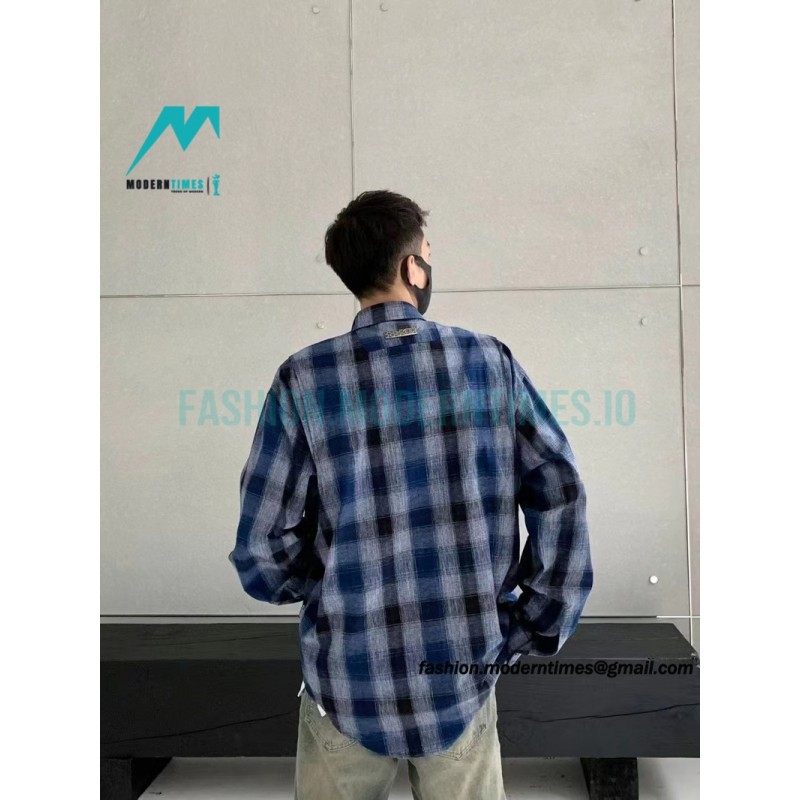 Balenciaga - Washed Willow Nail Plaid Long-sleeved Shirt