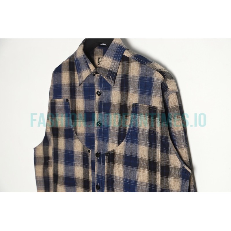 Balenciaga - Washed Willow Nail Plaid Long-sleeved Shirt
