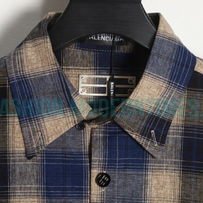 Balenciaga - Washed Willow Nail Plaid Long-sleeved Shirt