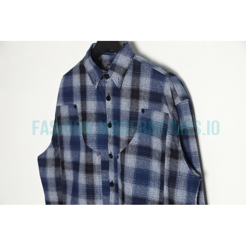 Balenciaga - Washed Willow Nail Plaid Long-sleeved Shirt